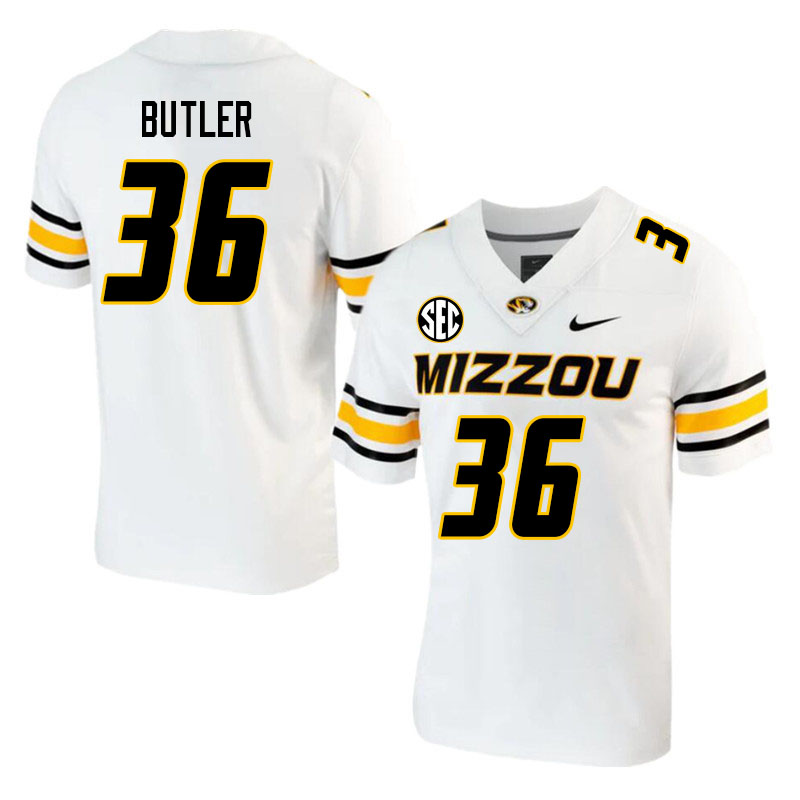 Men #36 Devyn Butler Missouri Tigers College 2023 Football Stitched Jerseys Sale-White